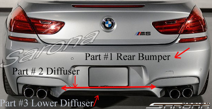 Custom BMW 6 Series  Coupe & Convertible Rear Bumper (2012 - 2019) - $790.00 (Part #BM-017-RB)